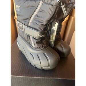 Sorel Childrens Flurry Black Insulated Waterproof Snow Winter Boots Size 9